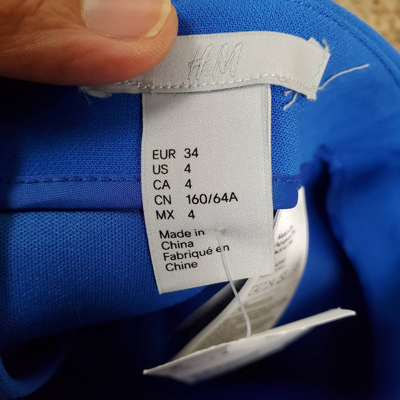 H&M Asymmetrical Wrap Mini Skirt Blue, Size 4 Y2K Flirty Vibes NWT Feminine Chic - Picture 6 of 11